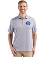 Air Force Falcons College Vault Cutter & Buck Pike Eco Diamond Dot Print Recycled Mens Polo Black Front