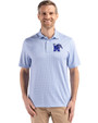 Memphis Tigers Cutter & Buck Pike Eco Diamond Dot Print Recycled Mens Polo Tour Blue Front