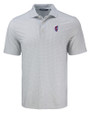 Florida Gators Swinging Gator Cutter & Buck Pike Recycled Diamond Dot Print Mens Polo Polished Medium Gray Mannequin