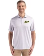 George Mason Patriots College Vault Cutter & Buck Pike Eco Diamond Dot Print Recycled Mens Polo Polished Medium Gray Front