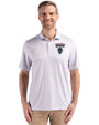 Howard Bison Cutter & Buck Pike Eco Diamond Dot Print Recycled Mens Polo Polished Medium Gray Front