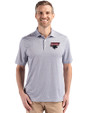 Clark Atlanta Panthers Cutter & Buck Pike Eco Diamond Dot Print Recycled Mens Polo Black Front