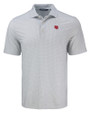 Nebraska Cornhuskers College Vault Cutter & Buck Pike Eco Diamond Dot Print Recycled Mens Polo Polished Medium Gray Mannequin