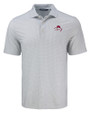 FSU Bobby Bowden Cutter & Buck Pike Eco Diamond Dot Print Recycled Mens Polo Polished Medium Gray Mannequin