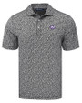 Texas Christian Horned Frogs College Vault Cutter & Buck Pike Eco Flora Print Recycled Mens Polo BL_MANN_HG 