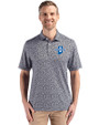 Indiana State Sycamores Cutter & Buck Pike Eco Flora Print Recycled Mens Polo Black Front