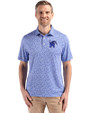 Memphis Tigers Cutter & Buck Pike Eco Flora Print Recycled Mens Polo Chelan Blue Front