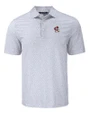 Louisville Cardinals College Vault Cutter & Buck Pike Eco Flora Print Recycled Mens Polo Polished Medium Gray Mannequin