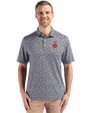Washington State Cougars College Vault Cutter & Buck Pike Eco Flora Print Recycled Mens Polo Black Front
