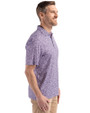 James Madison Dukes Cutter & Buck Pike Eco Flora Print Recycled Mens Polo College Purple Side