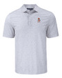 Oklahoma State Cowboys Wrestling Pete Cutter & Buck Pike Eco Flora Print Recycled Mens Polo Polished Medium Gray Mannequin