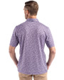 NYU Violets Cutter & Buck Pike Eco Flora Print Recycled Mens Polo College Purple Back