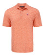 Virginia Tech Hokies College Vault Cutter & Buck Pike Recycled Flora Print Mens Polo College Orange Mannequin