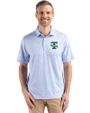 Tulane Green Wave College Vault Cutter & Buck Pike Eco Flora Print Recycled Mens Polo Atlas Light Blue Front