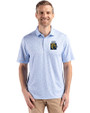 FIU Panthers College Vault Cutter & Buck Pike Eco Flora Print Recycled Mens Polo Atlas Light Blue Front