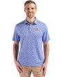Albany State University Golden Rams Cutter & Buck Pike Eco Flora Print Recycled Mens Polo Chelan Blue Front