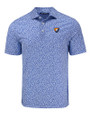 Illinois Fighting Illini College Vault Cutter & Buck Pike Eco Flora Print Recycled Mens Polo CEN_MANN_HG 
