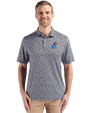 Kansas Jayhawks Cutter & Buck Pike Eco Flora Print Recycled Mens Polo Black Front