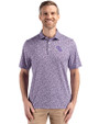 Stephen F Austin Lumberjacks Cutter & Buck Pike Eco Flora Print Recycled Mens Polo College Purple Front