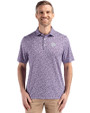 Kansas State Wildcats Cutter & Buck Pike Eco Flora Print Recycled Mens Polo College Purple Front