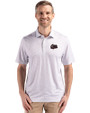 Montana Grizzlies Cutter & Buck Pike Eco Flora Print Recycled Mens Polo Polished Medium Gray Front