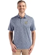 Navy Midshipmen Cutter & Buck Pike Eco Flora Print Recycled Mens Polo Navy Blue Front