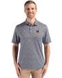 Miami University RedHawks - Cutter & Buck Pike Eco Flora Print Recycled Mens Polo Black Front