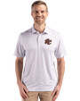 Sacramento River Cats Cutter & Buck Pike Eco Flora Print Recycled Mens Polo Polished Medium Gray Front