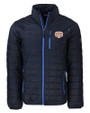 Texas Longhorns 100 Years at DKR Cutter & Buck Rainier PrimaLoft® Mens Eco Insulated Full Zip Puffer Jacket Dark Navy Mannequin