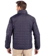 Texas Longhorns 100 Years at DKR Cutter & Buck Rainier PrimaLoft® Mens Eco Insulated Full Zip Puffer Jacket Dark Navy/Silver Back