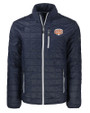 Texas Longhorns 100 Years at DKR Cutter & Buck Rainier PrimaLoft® Mens Eco Insulated Full Zip Puffer Jacket Dark Navy/Silver Mannequin
