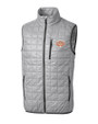 Texas Longhorns 100 Years at DKR Cutter & Buck Rainier PrimaLoft® Mens Eco Insulated Full Zip Puffer Vest Polished Medium Gray Mannequin