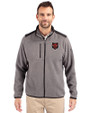 Arkansas State Red Wolves Cutter & Buck Cascade Eco Fleece Mens Full Zip Jacket Elemental Grey/Black Front