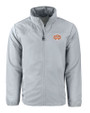 Texas Longhorns 100 Years at DKR Cutter & Buck Charter Eco Recycled Mens Full-Zip Jacket Polished Medium Gray Mannequin