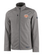 Texas Longhorns 100 Years at DKR Cutter & Buck Evoke Softshell Recycled Full Zip Mens Jacket Elemental Grey Mannequin