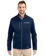 Spelman College Jaguars Cutter & Buck Evoke Softshell Recycled Full Zip Mens Jacket Navy Blue Front