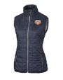 Texas Longhorns 100 Years at DKR Cutter & Buck Rainier PrimaLoft® Womens Eco Insulated Full Zip Puffer Vest Anthracite Melange Mannequin