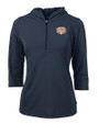Texas Longhorns 100 Years at DKR Cutter & Buck Virtue Eco Pique Recycled Half Zip Pullover Womens Hoodie Navy Blue Mannequin