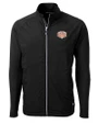Texas Longhorns 100 Years at DKR Cutter & Buck Adapt Eco Knit Hybrid Recycled Mens Full Zip Jacket Black Mannequin