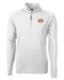 Texas Longhorns 100 Years at DKR Cutter & Buck Adapt Eco Knit Stretch Recycled Mens Quarter Zip Pullover White Mannequin