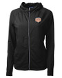 Texas Longhorns 100 Years at DKR Cutter & Buck Adapt Eco Knit Hybrid Recycled Womens Full Zip Jacket Black Mannequin