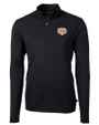 Texas Longhorns 100 Years at DKR Cutter & Buck Virtue Eco Pique Recycled Quarter Zip Mens Big & Tall Pullover Black Mannequin