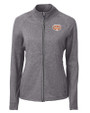 Texas Longhorns 100 Years at DKR Cutter & Buck Adapt Eco Knit Heather Recycled Womens Full Zip Black Heather Mannequin
