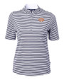 Texas Longhorns 100 Years at DKR Cutter & Buck Virtue Eco Pique Stripe Recycled Womens Top Navy Blue Mannequin