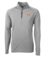 Texas Longhorns 100 Years at DKR Cutter & Buck Adapt Eco Knit Stretch Recycled Mens Big and Tall Quarter Zip Pullover Polished Medium Gray Mannequin