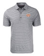Texas Longhorns 100 Years at DKR Cutter & Buck Forge Eco Heather Stripe Stretch Recycled Mens Big & Tall Polo Black Heather Mannequin