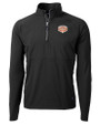 Texas Longhorns 100 Years at DKR Cutter & Buck Adapt Eco Knit Hybrid Recycled Mens Quarter Zip Black Mannequin