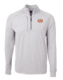 Texas Longhorns 100 Years at DKR Cutter & Buck Adapt Eco Knit Heather Mens Quarter Zip Pullover Polished Heather Mannequin