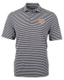 Texas Longhorns 100 Years at DKR Cutter & Buck Virtue Eco Pique Stripe Recycled Mens Polo Black Mannequin