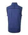 Memphis Tigers Cutter & Buck Mainsail Sweater-Knit Mens Full Zip Vest Tour Blue Heather Mannequin Back